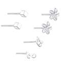 Miniatyrbilde 1 av 5: Sølv ørepynt for kvinner Enkle ørepynt Små stjerne Måne ørepynt Stick pierced pierced sølv ørepynt