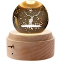 Miniatyrbillede 1 af 4: Krystalkugle Musikboks, 360° Rotation, Træbase, Gløder om natten med Projektion, Fødselsdagsfest Valentinsdag Jul Morsdag