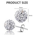 Pikkukuva 3 / 6: Naisten korvakorut laatikossa, Disco Ball -valkoiset kristalliriipukset, koukkukorvakorut naisille