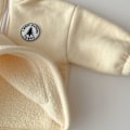 Miniatyrbillede 4 af 6: Babys vinterforstærket pelset onesie Varmt wrap fod lang krybende dragt (grå)