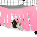 Pikkukuva 4 / 8: Hamsterin, marsun ja kanin riippumato, tupsuinen kulma-asunto, piilopaikka, teltta, pesä, lemmikkieläinten piilopaikka, vaaleanpunainen/vaaleansininen/fluoresoiva vihreä