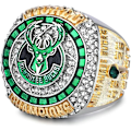 Pikkukuva 1 / 5: 2021 Bucks Mestaruusrengas Replica Koripallo Mestaruusrengas Mestaruusrengaslaatikolla 'Milwaukee Antetokounmpo -faneille lahjaksi
