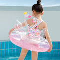 Miniatyrbillede 3 af 5: Oppustelig Glitter Svan Bade Ring Sjov Tvilling Svaner Pool Float, Børne Pool Float i Sommer