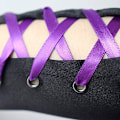 Miniatyrbillede 8 af 8: Fishnet Trim Lace Up PU Læderbukser Tynde Letvægts Gothic Punk Leggings til Kvinder