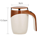Miniatyrbild 2 av 5: 380mL självrörande mugg med lock Automatisk magnetomrörande kaffekopp Elektrisk rostfritt stål självblandande kaffekopp för kaffe Mjölk Kakao Varm