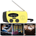 Miniatyrbild 8 av 8: Handvevad Solradio Multifunktionell Nödradio LED-radio med Ficklampa för Utomhuscamping Gul Japansk