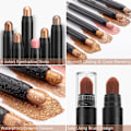 Miniatyrbilde 3 av 5: Øyenskygge Stick Øye Makeup Farge Høylys Roterende øyenskygge Liggende Silkworm Pen med Penselhode