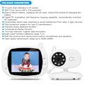 Miniatyrbillede 8 af 8: 3,5 tommer Trådløs Babymonitor Sikkerhedskamera Nattesyn To-vejs Intercom med Temperaturmåling 110‑240VEU Stik Babymonitor