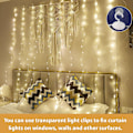 Miniatyrbild 3 av 5: Strängljusgardin, USB -driven Fairy Lights för sovrumsvägg Party$Lights Idealisk för utomhusbröllopsinredning Flera färger$Gardinbelysning interiör