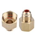Miniatyrbillede 1 af 2: Han Adapter til BBQ Gasvarmer, Messing, 3/8'' Flare Han x 1/2'' NPT Hun