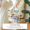 Miniatyrbillede 2 af 6: Dobbeltlags Makeuptaske, Stor Mesh Rejsende Kosmetikpung med Dobbelt Lynlås, Vertikal Makeuptaske, Multifunktionel Toilettaske