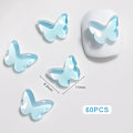 Miniatyrbilde 2 av 5: 60 stk Aurora Mocha negler 3D skinnende sommerfuglpynt Flat bunn neglbor-pynt