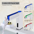 Miniatyrbilde 3 av 3: Temperatursensorstyrt Kran med 3 Fargeendrende LED-lys, Kran for Bad/Vask G1/2