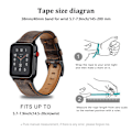 Miniatyrbillede 5 af 8: Kompatibel med Apple Watch Rem 38-40mm /42-44mm, Ægte Læder Udskiftningsrem Kompatibel med Apple Watch Serie 5/ 4/3 /2 /1