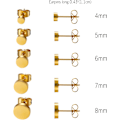 Miniatyrbillede 4 af 6: Smykker 5 Par Stud Sæt, Rustfrit Stål Flade Runde Polerede Øreringe Øresmykker til Kvinder & Mænd, Sølv / Guld / Sort