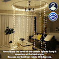 Miniatyrbild 5 av 5: Strängljusgardin, USB -driven Fairy Lights för sovrumsvägg Party$Lights Idealisk för utomhusbröllopsinredning Flera färger$Gardinbelysning interiör