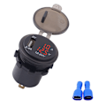 Miniatyrbillede 2 af 6: DC12-24V 2.1A 3 i 1 Multifunktionel Digital LED Vandtæt Termometer Voltmeter Bil USB Hurtiglader Rød Lys