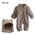 Miniatyrbillede 2 af 6: Babys vinterforstærket pelset onesie Varmt wrap fod lang krybende dragt (Abrikos)