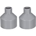 50 mm x 20 mm PVC-reduksjonsmuffe – grå muffe-til-muffe-kobling – 2-pakning for drenering og ventilasjon
