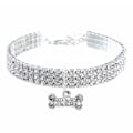 Pikkukuva 1 / 5: Lemmikin kaulapanta timantilla, säädettävä kristalli Diamond Elastic luupendantti hääkissoille ja -koirille