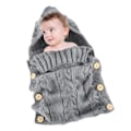 Miniatyrbilde 2 av 8: Nyfødt Baby Wrap Swaddle Teppe Strikket Sovepose Motta Tepper Vogn Wrap for Baby (0-12 Mnd)
