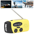 Miniatyrbild 1 av 8: Handvevad Solradio Multifunktionell Nödradio LED-radio med Ficklampa för Utomhuscamping Gul Japansk