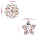 Miniatyrbilde 2 av 6: 2 stk Blomst Brosje Korsasje Simulert Perle Krystall, Elegant Blomst Blad Brosje for Kvinner, Brud
