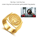 Miniatyrbilde 8 av 8: Ringer for menn Hip Hop Sølv Gull Kongekrone Knust Hjerte Finger Ring