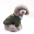 Miniatyrbillede 5 af 6: Pet Patchwork Strikket Hundetrøje Varme Katte Vintertøj Til Kolde Dage (Grøn)