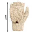 Miniatyrbilde 5 av 8: Flip Cute Dobbeltbruks Ullhansker, Varme Høst- og Vinterhansker med Halvfinger og Fullfinger for Kvinner og Menn