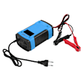 Miniatyrbild 3 av 5: 12V 6A LCD-skärm Bil Motorcykel Reparation Helt Intelligent Batteriladdare Blå EU