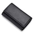 Cowhide Keychain - Car Key Loop Wallet Slim Key Ring Pouch - Key Organizer & Women (Black)