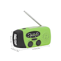 Miniatyrbild 6 av 8: Handvevad Solradio Multifunktionell Nödradio LED-radio med Ficklampa för Utomhuscamping Green America