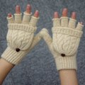 Pikkukuva 8 / 8: Flip Cute Kaksipuoliset Villahanskat, Lämpimät Syksyn ja Talven Puolihanskat ja Puolihanskat Naisille ja Miehille