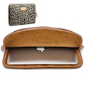Miniatyrbillede 1 af 6: Stilful Laptop Sleeve i Canvas med Leopardmønster - Beskyttende Taske til Computer