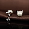 Miniatyrbilde 7 av 8: Søte ferskvannsperle valpe ørepynt i platinbelagt 925 sterling sølv for kvinner tenåringsjenter hund ørepynt
