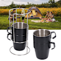 Miniatyrbillede 1 af 8: 4 stk. 300ml Rustfrit Stål Kaffe Kop Tykkere Varmeisolering Dobbeltlags Vakuum Kaffe Kande Bærbar Vand Kop