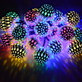 Miniatyrbild 1 av 7: Solar String Lights - Flerfärgad Marockansk Lights String 20 LED Globe String Lights 15ft Solar Decor Lights Utomhusdekoration för uteplats bakgård