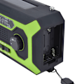 Miniatyrbild 4 av 8: Handvevad Nödradio AM/FM Växling Batteriindikator Ficklampa Solcellsladdare för Utomhuscamping Grön US-version