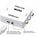 Miniatyrbild 4 av 7: HDMI till AV/RCA, 1080P, Signalomvandlare