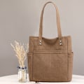 Miniatyrbilde 5 av 5: Kvinners Laptop Tote Bag Canvas Håndveske Skulderveske Klut Ensfarget Kvinneveske med Canvas Kvinneveske
