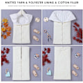 Miniatyrbillede 8 af 8: 1 stk Baby Swaddle Tæppe Fleeceforet Bærbar Spædbarn Strikket Barnevogn Nap Wrap Plus Bomuld, Nyfødt Tyk Blød Varmt Sovesæk
