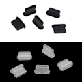 Miniatyrbild 3 av 11: 10-100 st Silikon Anti-Damm Plugg Typ-C USB Hörlursdamm L8C8 Plugg Sup♤ white and blackA one-size 2pcs
