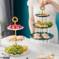Miniatyrbild 4 av 11: 3-vånings Tårtfat Dessertställ Fruktfat Bröllop Snacks Lyxigt Partyfat Dessert Frukt Födelsedag Q0q1 white one-size