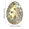 Miniatyrbild 2 av 11: Påsk Kors Ägg Solfångare, Kristet Påsk Kors Fönsterhängande Solfångare, Kristet Påsk Målat Glas Ornament, Påsk Fönsterhängande