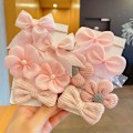 Miniatyrbild 11 av 11: Stylingverktyg 10 st/set Blomma Rosett Elastiska Hårband För Flicka Barn Liten Flicka Huvudbonad Pink 1set