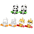Miniatyrbild 6 av 11: Nyhet & Kreativ Drag Lek Ägg Katt Tryck-vev Fläkt Hand Avlastare Akryl Roterbar Rolig Y1n0 Panda  A