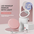 Miniatyrbild 9 av 11: LED Sminkspegel Högupplöst Rund Sminkspegel Portabel Mini Hopfällbar Spegel Ficka V1s1 pink 1pcs
