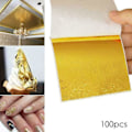 Miniatyrbild 9 av 11: 100 ark Dubbel Guld DIY Folieblad Papper Mat Tårta Förgyllning Ätbar TOP✨ B gold 100pcs