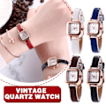 Miniatyrbild 3 av 11: Ny Modeklocka Koreansk Version Retro Quartz Klocka Tunt Band Sm Red One size